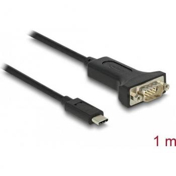 Adaptador USB-C a RS-232 D-Sub 9 Pin con tuercas, 1 m