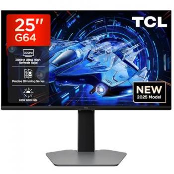 Monitor Gaming TCL 25G64 24.5 Mini LED FHD 300Hz 1ms HDR600 FreeSync Premium Regulable en Altura