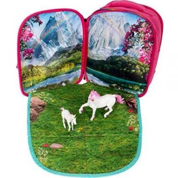 Animal Planet- Mochila 3D Set de Unicornios Bolsos Peluche, Color Rosa