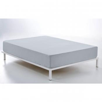 ESTELA - Sábana Bajera Ajustable 100% algodón Peinado de 200 Hilos, Color Perla - Cama de 105 cm - Alto de 30 cm