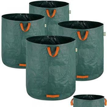 Set de 4 Sacos para Desechos de Jardín 500L - Hidrófugos, Reutilizables y Plegables, Capacidad de Carga 50kg