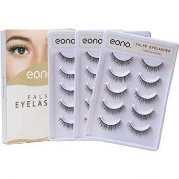 Amazon Brand - Eono 15 Pares de Pestañas Naturales 3D Para Mujer -Pestañas Cómodas y Reutilizables, Varios Estilos - Adecuados para Maquillaje de Fiesta, Citas, Salidas, Bodas