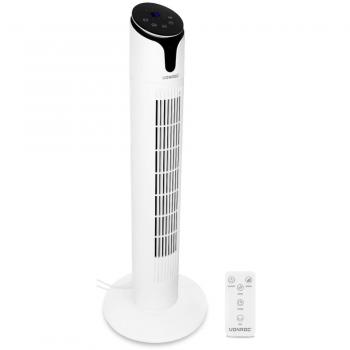 Ventilador de torre Vonroc - 86 cm - 3 velocidades - función oscilante - temporizador 15h - blanco - Incl. mando a distancia