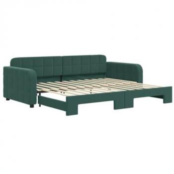 Sofá cama nido terciopelo verde oscuro 90x200 cm
