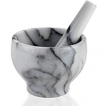 ANDREA HOUSE - Mortero y Maja de mármol Blanco Ø12x9cm