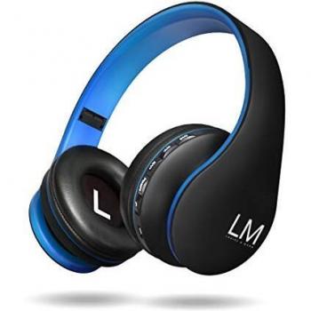 Louise&Mann Auriculares Bluetooth Diadema, Cascos Bluetooth 5.0 Inalámbricos, Casco Inalámbrico Plegable, 15Hrs de la Batería, con Micrófono, Micro SD, FM Radio para Móvil,PC,TV,Tablet