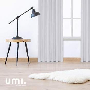Amazon Brand - Umi Cortinas de Salón Térmicas Aislantes Dormitorio Decoración Ventanas para Habitacion Moderna Fruncido 2 Piezas 132x242cm Gris Blanco