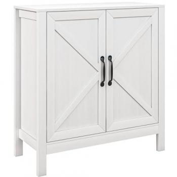 Aparador para salón moderno Homcom blanco 80 x 35 x 85 cm con estante ajustable y antivuelco, apto para cocina, comedor, dormitorio y pasillo
