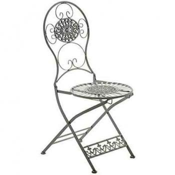 Silla de exterior plegable en metal blanco CLP