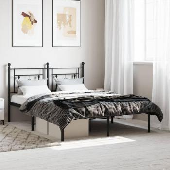 Cama con cabecero de metal negro 140x190 cm sin colchón vidaXL