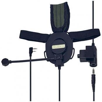 Coodio Kenwood Radio Táctico Auriculares 2 Pin Micro-Auricular [Micrófono Giratorio] Con Grande PTT deportes al aire libre Para 2-Pin Kenwood Plug Walkie-Talkie Transceptor Emisor y Receptor PMR