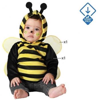 Disfraz Abeja Bebé Amarillo - Atosa Disfraz con alas, gorro con antenas, suave y cómodo, talla para bebés