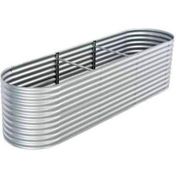 vidaXL Arriate de Acero Galvanizado 320x80x81 cm Plateado Macetero Plantador