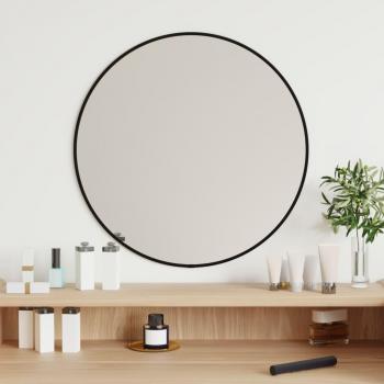 Espejo de Pared Redondo Ø 50 cm en Color Dorado, Negro y Plateado - Decoración para Dormitorio y Tocador