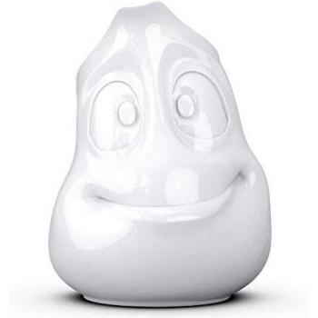 Jarra de porcelana blanca con cara divertida, 350 ml - Juego de 2