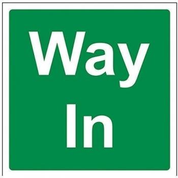 VSafety Way In - Letrero cuadrado