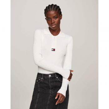 Jersey de mujer de canalé con cierre de media cremallera de Tommy Hilfiger Jeans