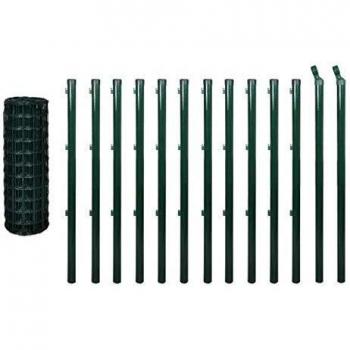 vidaXL Set de Euro-Valla 25x1,2 m Acero Verde Recinto Vallado Cercado Tapia