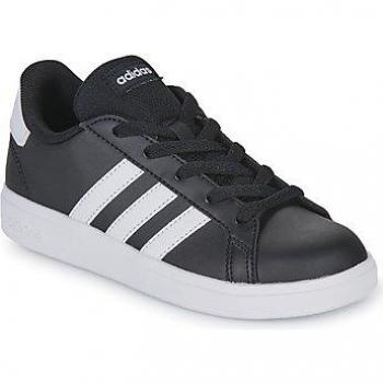 adidas Grand Court 2.0 Kids Black Lace-Up Trainers