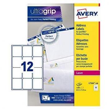 Etiquetas Avery L7164 Blancas 63.5x72mm - Caja de 1200 Unidades