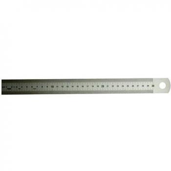 VOGEL 1001260030 - Regla acero inox cromada mate EC Clase II Largo 300 mm - Sección 30 X 1,0 mm