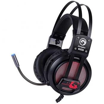 Scorpion - Cascos Gaming, Modelo MA-HG9028, Sonido Virtual 7.1, Control de Volumen, con Luces LED en 7 Colores, Puerto USB Plug&Play, Cable de Alta Resistencia, Color Negro