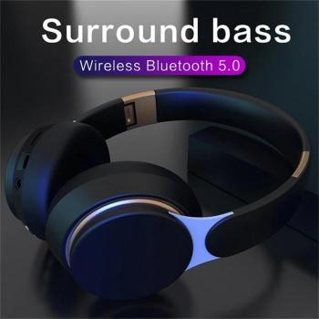Auriculares estéreo plegables inalámbricos Bluetooth 5.0 con micrófono HD y soporte para tarjeta TF, compatibles con iPhone, Samsung y Xiaomi