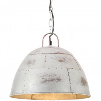 Lámpara colgante vintage industrial 25 W plateada redonda 31 cm E27