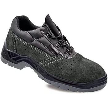 Zapatos de seguridad piel serraje perforada gris S1P SRC talla 43 Blackleather