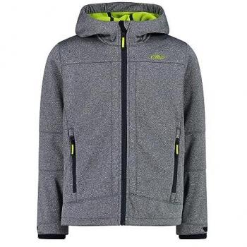 CMP Kids Unisex Softshell Jacket with Hood - Blue Melange - Size 140