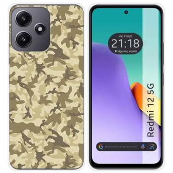 Funda de Silicona para Xiaomi Redmi 12 5G con Diseño Sand Camuflaje y Dibujos - Protección Personalizada