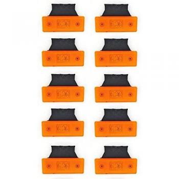 10 piezas 4 LEDs Naranja 24 V Side Outline Marcador luces con soportes Chasis de remolque camión camión caravana