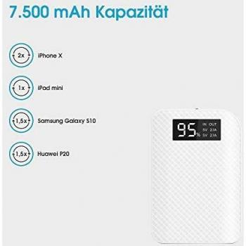 Batería Externa de Ión de Litio 7500 mAh Blanca XLayer