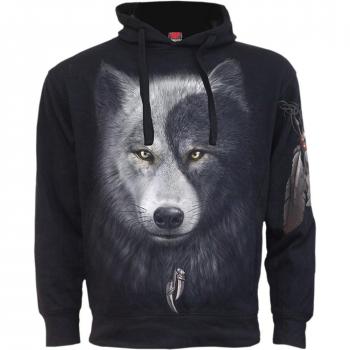 Spiral - Wolf Chi - Sudadera con Capucha - con Bolsillo Lateral - Negro - L