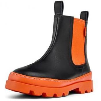 Camper Brutus Black Smooth Leather Ankle Boots for Girls Size 36
