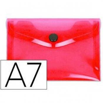 Carpeta Broche Polipropileno DIN A7 Rojo Translúcido