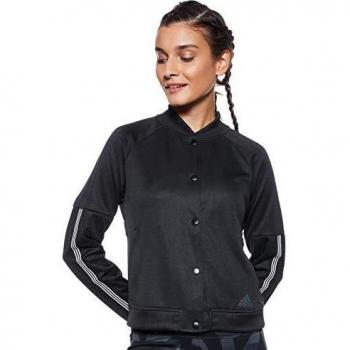 adidas W Snap Jacket Chaqueta, Mujer, Negro/Blanco, M