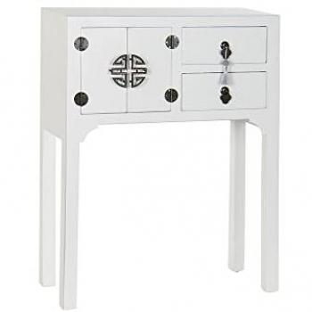 Consola DKD Home Decor Blanco y Plata de Abeto en MDF (63 x 26 x 83 cm)