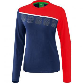 Erima Women's Long Sleeve Training Top 5-C New Navy / Red / White