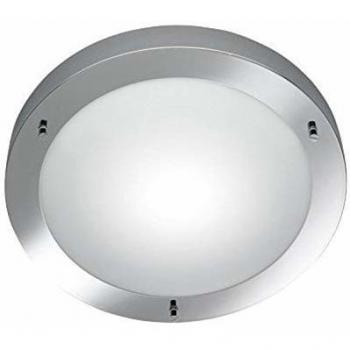 Plafón de Baño Redondo Condus Cromo y Cristal Opal IP44 E27