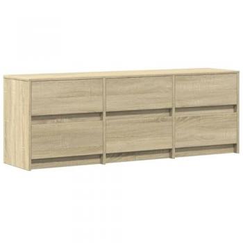 Mueble de TV LED de madera de ingeniería en color roble Sonoma, dimensiones 140x34x50 cm, incluye soporte para TV, aparador de TV, mueble HiFi, banco de TV y armario de TV