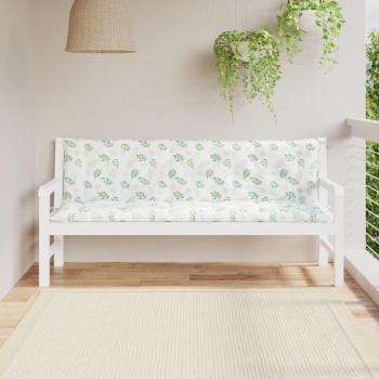 Cojines de banco de jardín 2 piezas tela Oxford estampado de hojas verdes