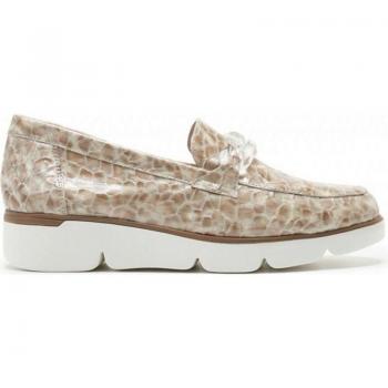 Mocasines Mujer 24 Horas Modelo 25253, Piel Taupe Marmol Cana