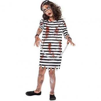 Smiffys Zombie Convict Girl, color blanco y negro, L-10-12 Years