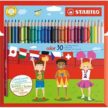 Juego de 30 lápices de colores STABILO en estuche de cartón con colores surtidos