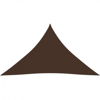 Toldo de vela triangular tela Oxford marrón 3,5x3,5x4,9 m