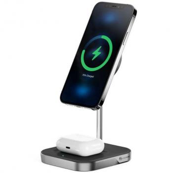 ALOGIC MSP21CS15W Wireless Fast Charging Mobile Device Charger for Smartphones - Black/Silver