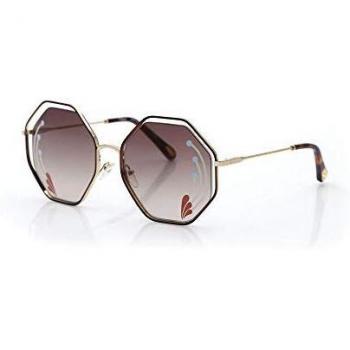 Chloé Women's Square Havana Gold Brown Gradient Sunglasses
