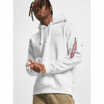 Alpha Industries Men's White Back Print Hoodie - XL Regular Fit