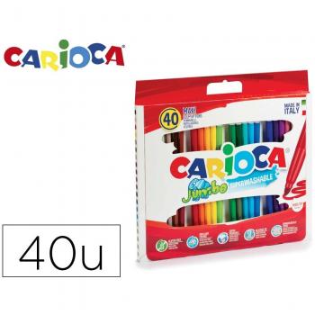 Rotulador Carioca Jumbo 40 Colores Surtidos Punta Gruesa Caja de 2x58x20 Cms